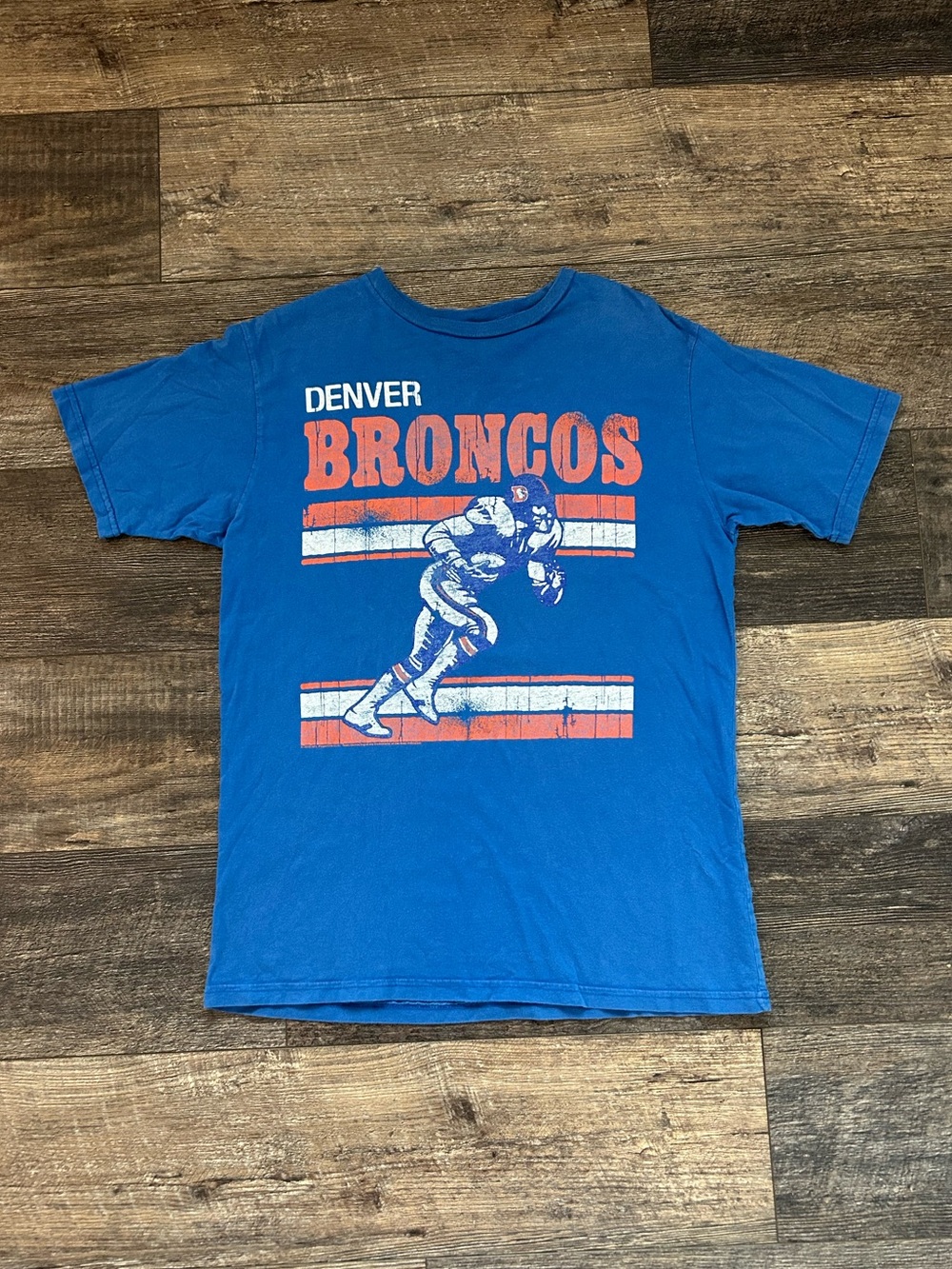 Y2K Retro 2010 Junk Food Denver Broncos NFL Blue T-Shirt Men’s Sz Small